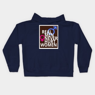 Real Men Never Hurt Women Kids Hoodie